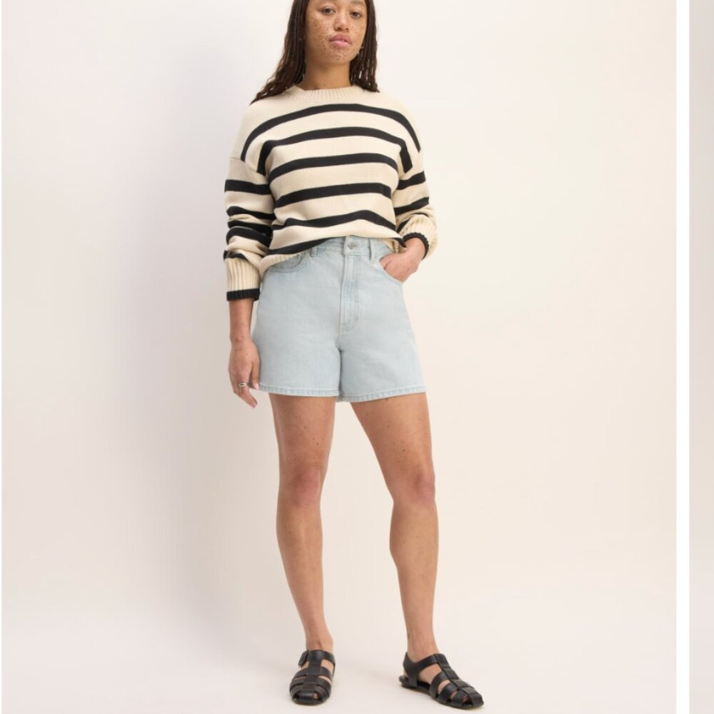 NWT Everlane A-Line Denim Shorts Size 33 High Rise Organic Cotton 5.5"